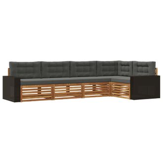 vidaXL Conjunto De Sof&aacute;s De Exterior 5 Pcs Natural Y Antracita Vidaxl
