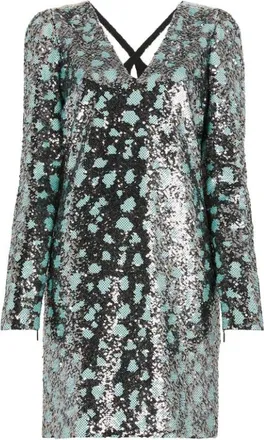 Roberto Cavalli Party Dresses, female, Multicolor, Size: S Leopard Sequin-Embellished Dress