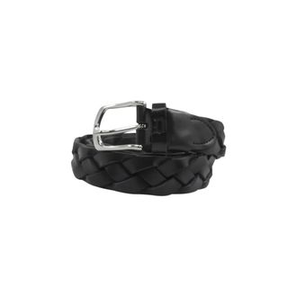 Dondup Belts, male, Black, Size: 100 CM Woven Leather Belt