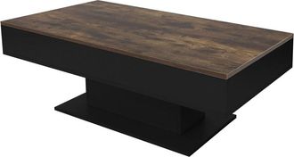 ML Design Mesa de centro con 2 espacios interiores de almacenaje