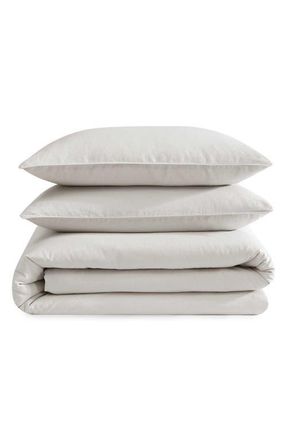Calvin Klein Soft Linen Blend Duvet Cover & Shams Set in Beige/tan at Nordstrom, Size Queen