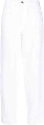 Emporio Armani straight-leg linen trousers - women - Linen/Flax - 28 - White