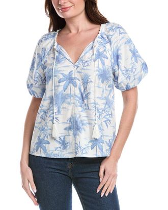 Tommy Bahama Fortuna Fronds Poplin Top