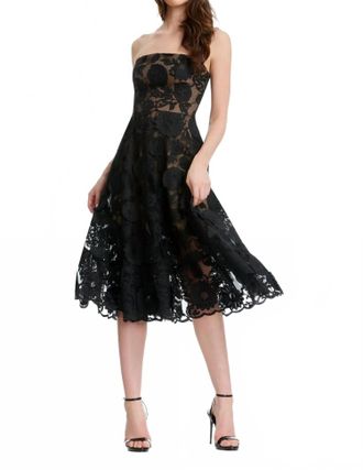 Dress The Population Kailyn Midi Dress In Black Nude