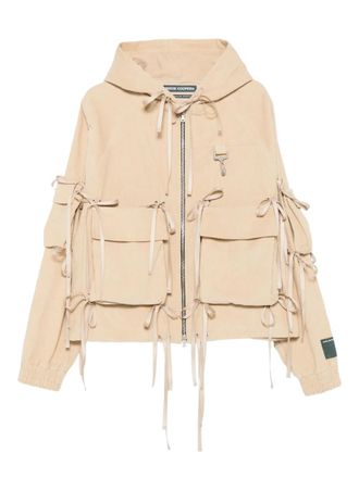 Reese Cooper strap-detail hooded jacket - men - Cotton - S - Neutrals