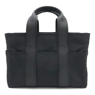 Herm&egrave;s Acapulco Black Nylon Leather Handbag Tote Bag (Pre-Owned)