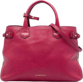 Burberry Pre-owned Banner Satchel - Dames - Vintage Handtas - Rood - ONE Size - Leer - Vintage