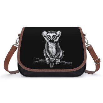 Generic Lemur Animal Crossbody Bags for Women Fashion Leather Shoulder Handbags With Adjustable Strap