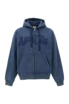 Arte Light Blue Sunfade Heavyweight Cotton Zip Hoodie