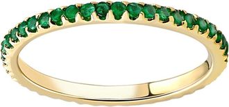 Pompeii3 1/2Ct Emerald Eternity Ring Anniversary Band 10k Yellow Gold