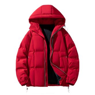 Generic Womens Quilted Jacket Winter Hooded Down Jackets Ladies Padded Hoodie Top Solid Lightweight Warm Full Zip Coat Casual Comfort Coats