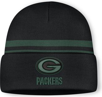 Nike Green Bay Packers Primetime Utility Nike Mens NFL Cuffed Beanie in Black | NF4001UV7T-10L