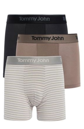 Tommy John Assorted 3-Pack Second Skin 4-Inch Stretch Modal Boxer Briefs in Blkbty/flcn/vntstrdv at Nordstrom, Size Small