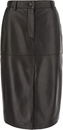 P.A.R.O.S.H. Maciock 26 Mini Rok - Dames - Kokerrokken - Bruin - L - Leer - Rokken