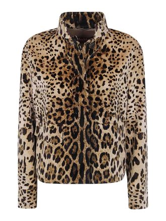 Max Mara Mst Edro Leopard Velvet Jacket