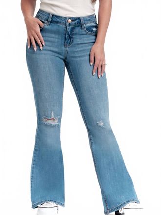 1822 Denim Vintage Midrise Flare Jeans - Petite In Paisley