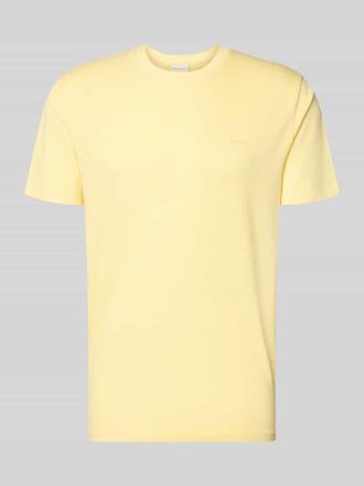 GANT T-Shirt mit Rundhalsausschnitt und Label-Stitching in Hellgelb, Gr&ouml;&szlig;e 3XL