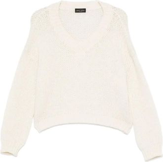Roberto Collina V-neck ML sweater - White
