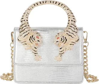 Tiffany & Fred Croc-Embossed Leather Shoulder Bag