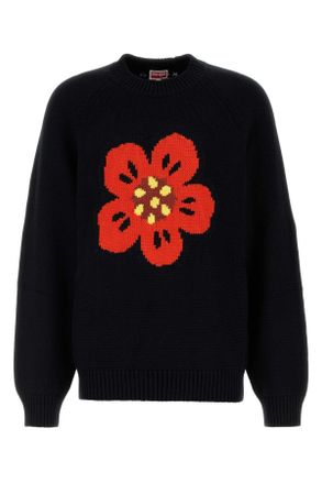 Kenzo Black Cotton Blend Sweater