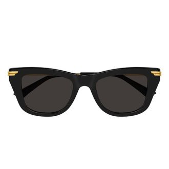 Bottega Veneta Sunglasses, unisex, Black, Size: 50 MM Ribbon Rectangular Sunglasses