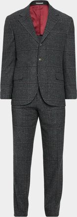 Brunello Cucinelli Glen Plaid Silk-Wool Blend Suit