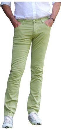 Jacob Cohen Slim-fit Jeans - Heren - Slim Fit Broeken - Groen - W38 - Katoen - Broeken