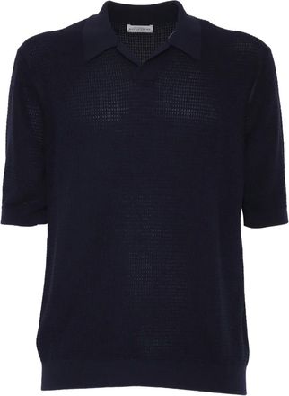 Ballantyne short-sleeve waffle-knit polo shirt - men - Cotton - 54 - Blue
