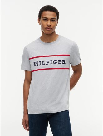 Tommy Hilfiger Mens Hilfiger Logo T-Shirt - Grey - XXXL