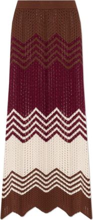 Akep Lange Rok Met Lurexdraad - Dames - Maxi Rokken - Rood - S - Rokken