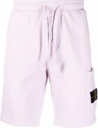 Stone Island logo-patch track shorts - men - Cotton - M - Pink