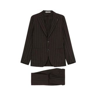 Tagliatore Single Breasted Suits, male, Brown, Size: 2XL Single Breasted Suit