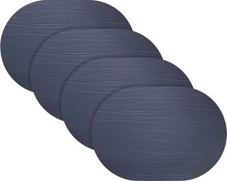 Fortessa Set Of 4 Strata Oval Leather Placemats