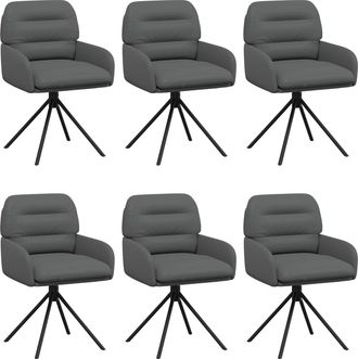 vidaXL Sillas De Comedor Giratorias 6 Uds. Cuero Sint&eacute;tico Gris Vidaxl
