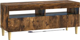 vidaXL Mueble De Tv Led Roble Ahumado Madera De Ingenier&iacute;a Vidaxl