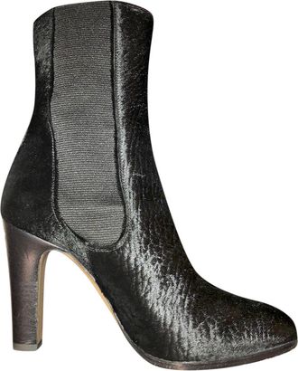 Chanel Pony Skin Black Boots Size 38