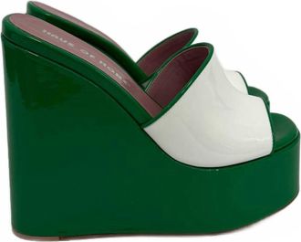 Haus Of Honey Womens Laquer Doll Platform Wedges In Patro/white