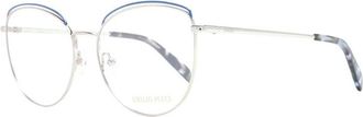 Pucci Blauwe Metalen Ronde Optische Monturen - Dames - Brillen - Blauw - ONE Size - Accessoires