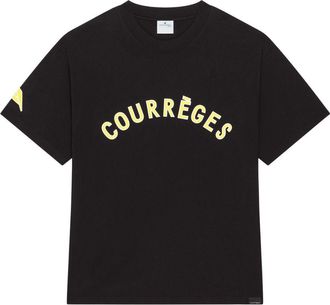Courr&egrave;ges Short-Sleeved Black T-Shirt