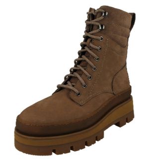 Clarks Ladies Casual Combat Style Boots Orianna2 Hike - Pebble Nubuck Leather - UK Size 5.5D - EU Size 39 - US Size 8M