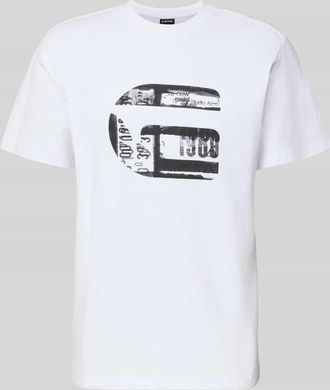G-Star Regular Fit T-Shirt mit Logo-Print Modell icon in Weiss, Gr&ouml;&szlig;e XXL
