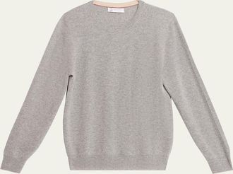 Brunello Cucinelli Mens Crewneck English Rib Cashmere Sweater