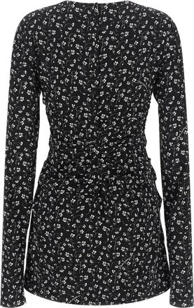 Dolce & Gabbana Floral-Print Silk Dress - Black