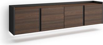 Skraut Home Skraut Home - Mueble Tv, Televisi&oacute;n, Muebles De Sal&oacute;n, Almacenaje, 207x35x50cm, Para Tv Hasta 80, Colgado, Suspendido, Led, Estilo Moderno, Roble Oscu