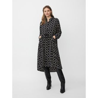 Masai MaNovany Long Sleeve Shirt Midi Dress in Black at Nordstrom, Size Xx-Large