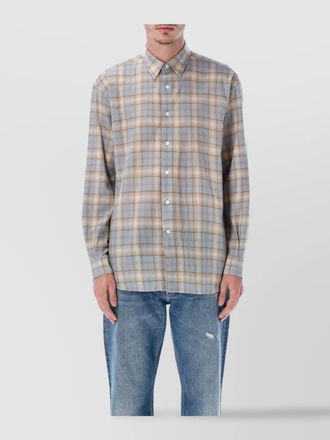 Auralee lightweight checked long sleeve shirt