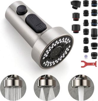 OEM Cabezal Rociador De Repuesto - Rociador Para Grifo De Cocina - Limpieza De Cocina - 15 Adaptadores Universales - 8,64 X 5,21 X 5,21 Cm