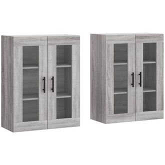 vidaXL Vidaxl - Armarios De Pared 2 Uds Madera De Ingenier&iacute;a Gris Sonoma