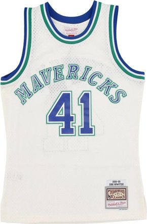 Mitchell & Ness Basketbal Tanktop Dirk Nowitzki 1998 - Heren - Fitness - Wit - S - Polyester - Fitness