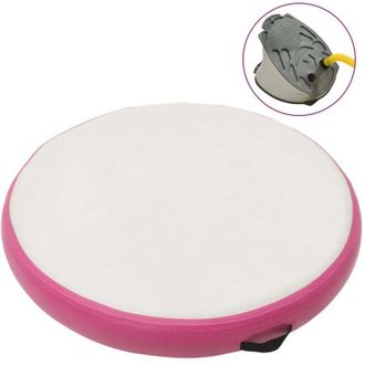 vidaXL Esterilla Inflable De Gimnasia Y Bomba Pvc Rosa 100x100x15 Cm Vidaxl